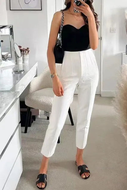 High waist tailored pants